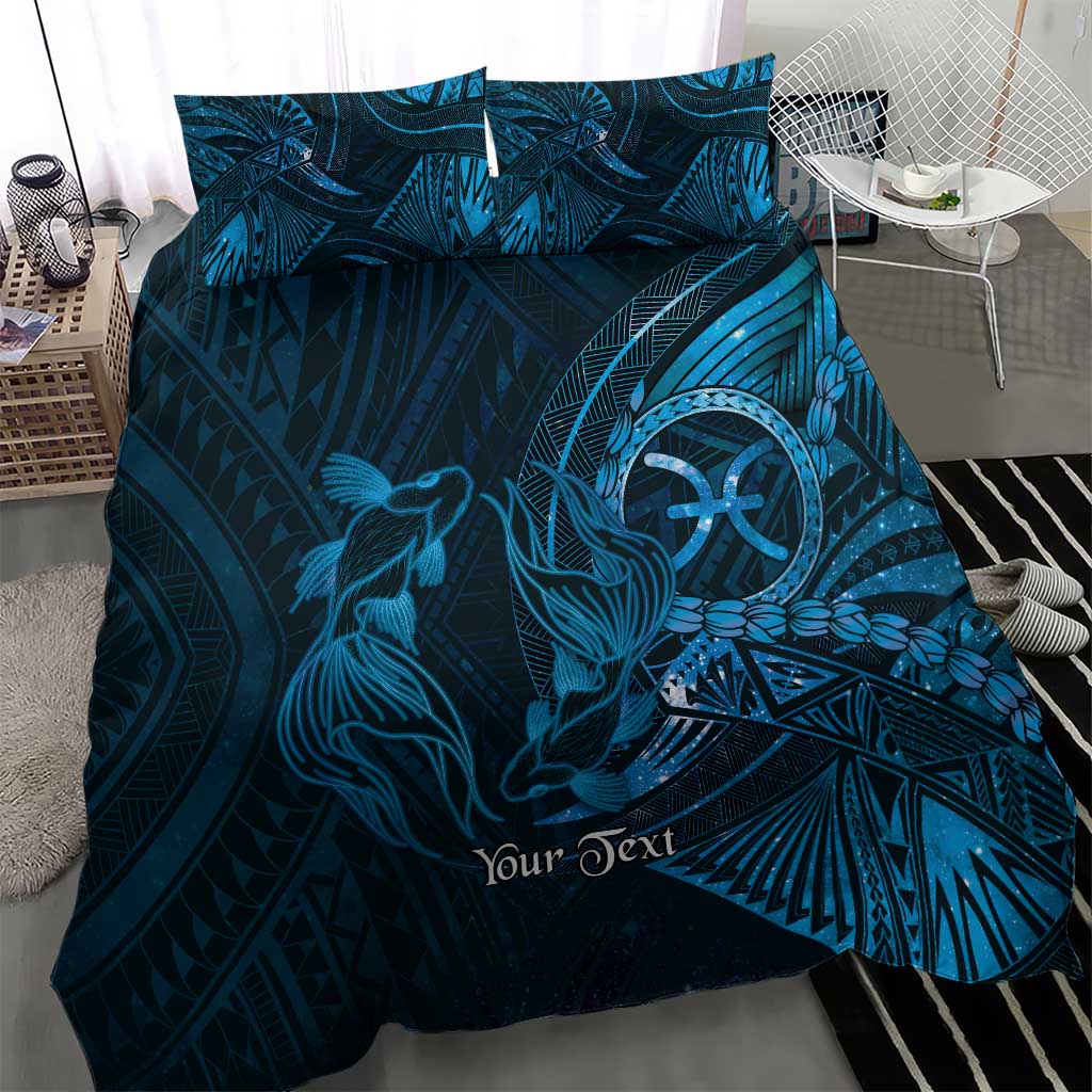 Personalised Polynesia Zodiac Pisces Bedding Set Galaxy Polynesian Pattern Chest Tattoo Style LT14 - Polynesian Pride