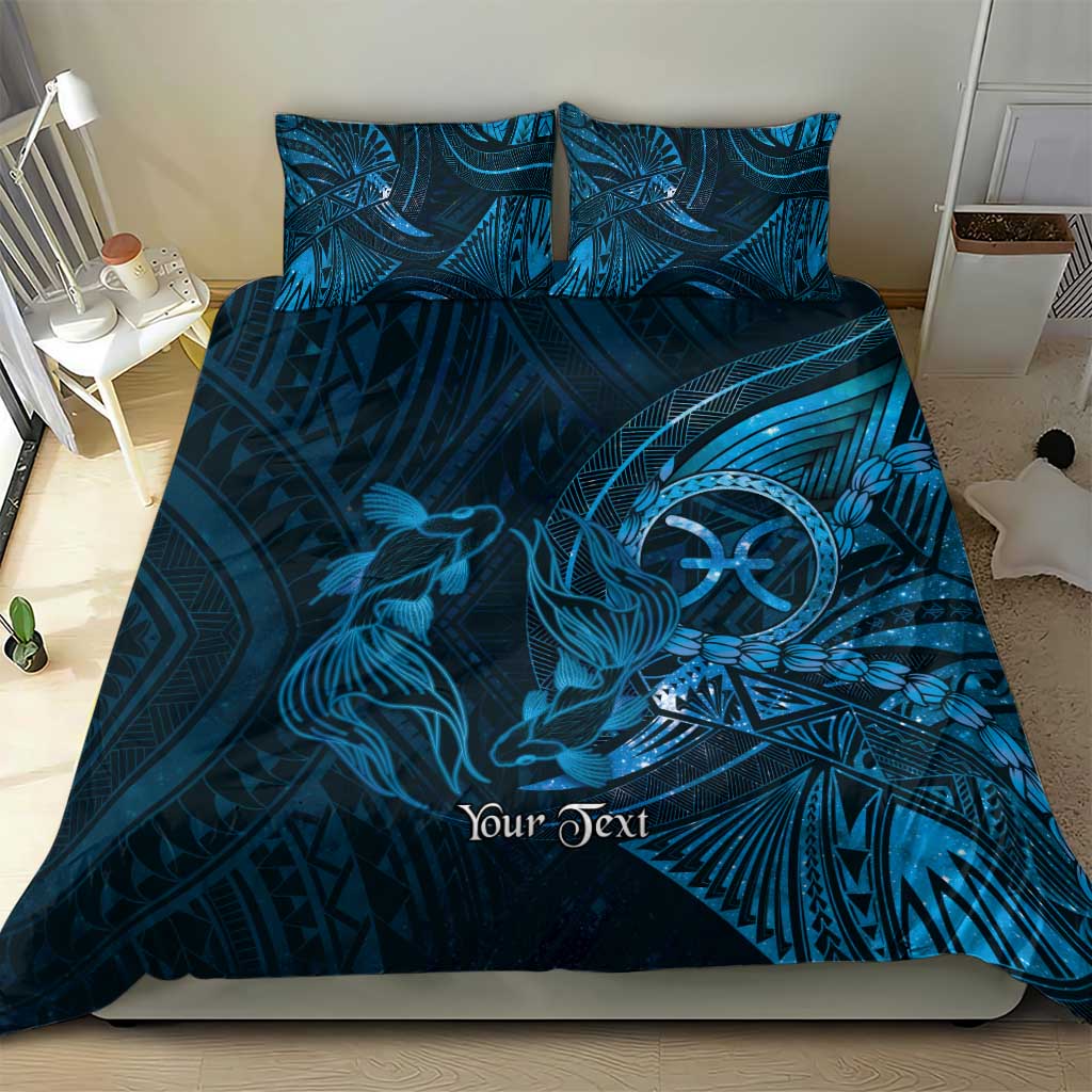 Personalised Polynesia Zodiac Pisces Bedding Set Galaxy Polynesian Pattern Chest Tattoo Style LT14 - Polynesian Pride