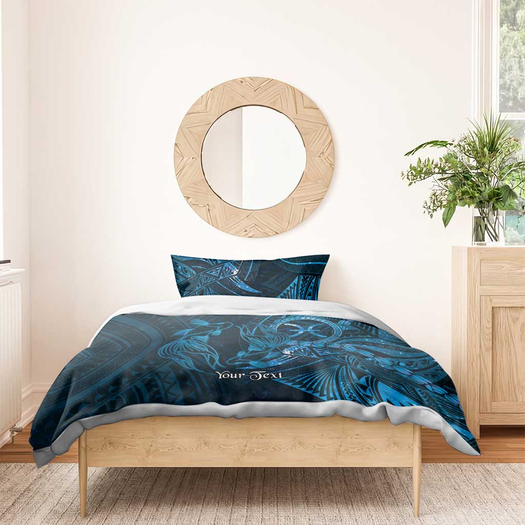 Personalised Polynesia Zodiac Pisces Bedding Set Galaxy Polynesian Pattern Chest Tattoo Style LT14 - Polynesian Pride