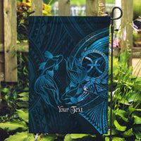 Personalised Polynesia Zodiac Pisces Garden Flag Galaxy Polynesian Pattern Chest Tattoo Style LT14 Garden Flag Blue - Polynesian Pride