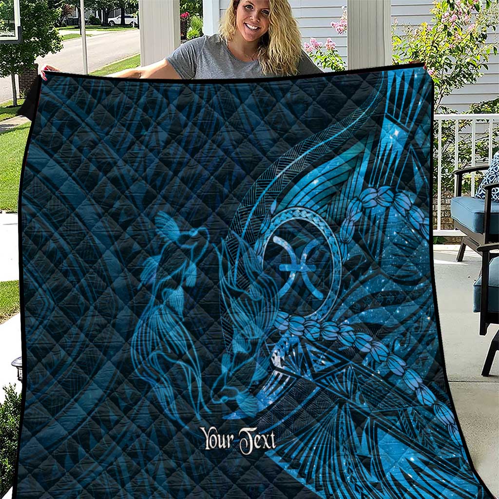 Personalised Polynesia Zodiac Pisces Quilt Galaxy Polynesian Pattern Chest Tattoo Style LT14 Blue - Polynesian Pride