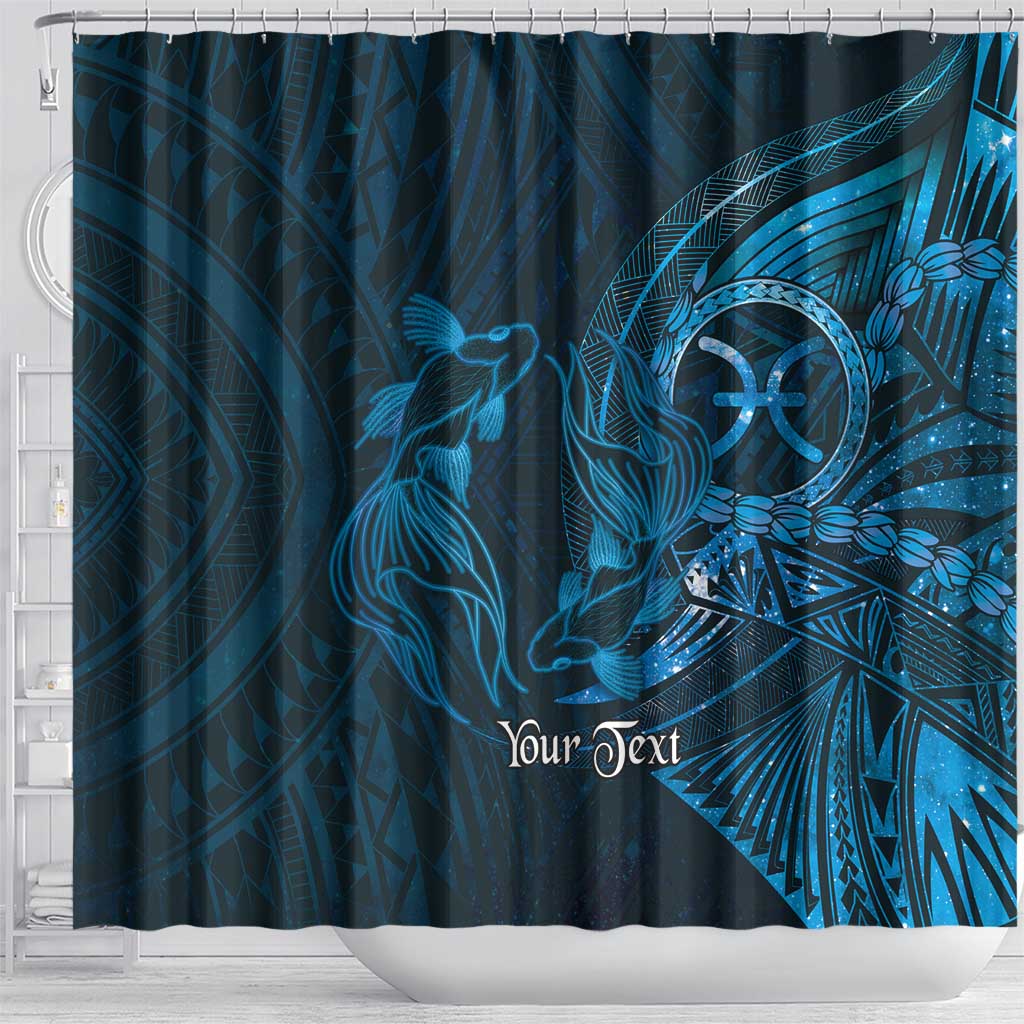 Personalised Polynesia Zodiac Pisces Shower Curtain Galaxy Polynesian Pattern Chest Tattoo Style LT14 - Polynesian Pride