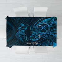Personalised Polynesia Zodiac Pisces Tablecloth Galaxy Polynesian Pattern Chest Tattoo Style LT14 Blue - Polynesian Pride