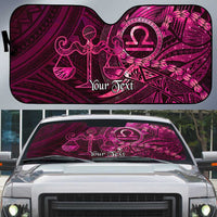 Personalised Polynesia Zodiac Libra Auto Sun Shade Galaxy Polynesian Pattern Chest Tattoo Style LT14 Pink - Polynesian Pride