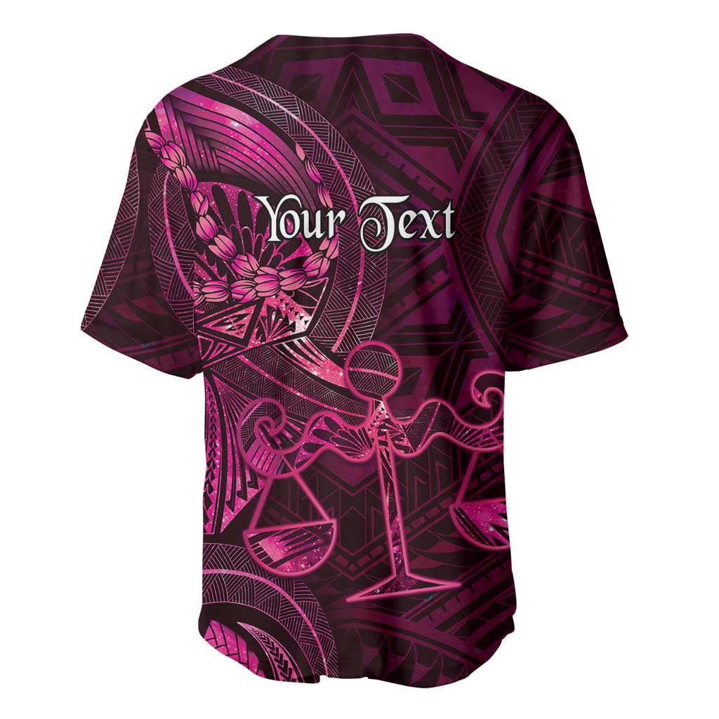 Personalised Polynesia Zodiac Libra Baseball Jersey Galaxy Polynesian Pattern Chest Tattoo Style LT14 - Polynesian Pride