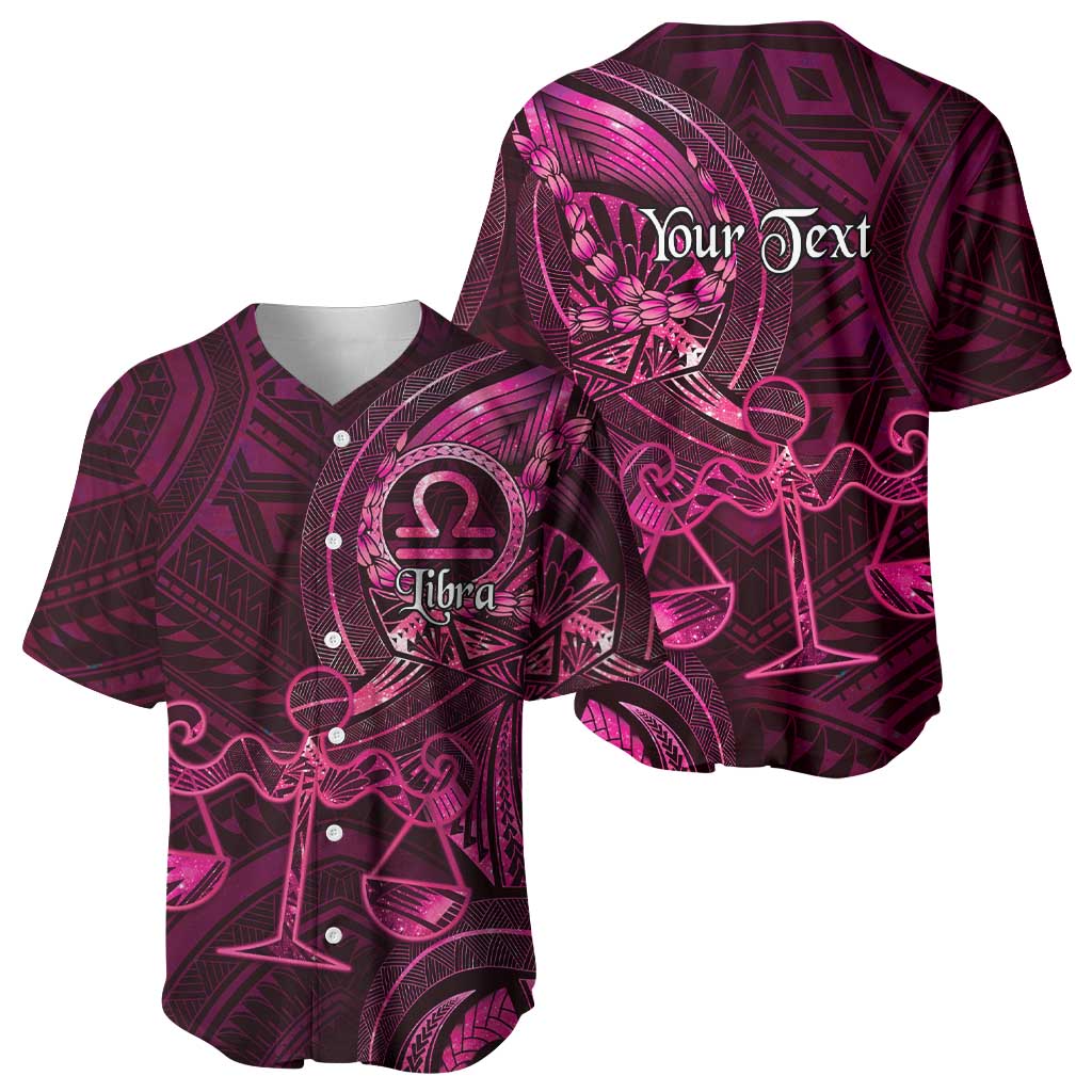 Personalised Polynesia Zodiac Libra Baseball Jersey Galaxy Polynesian Pattern Chest Tattoo Style LT14 - Polynesian Pride
