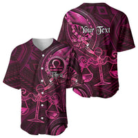 Personalised Polynesia Zodiac Libra Baseball Jersey Galaxy Polynesian Pattern Chest Tattoo Style LT14 - Polynesian Pride