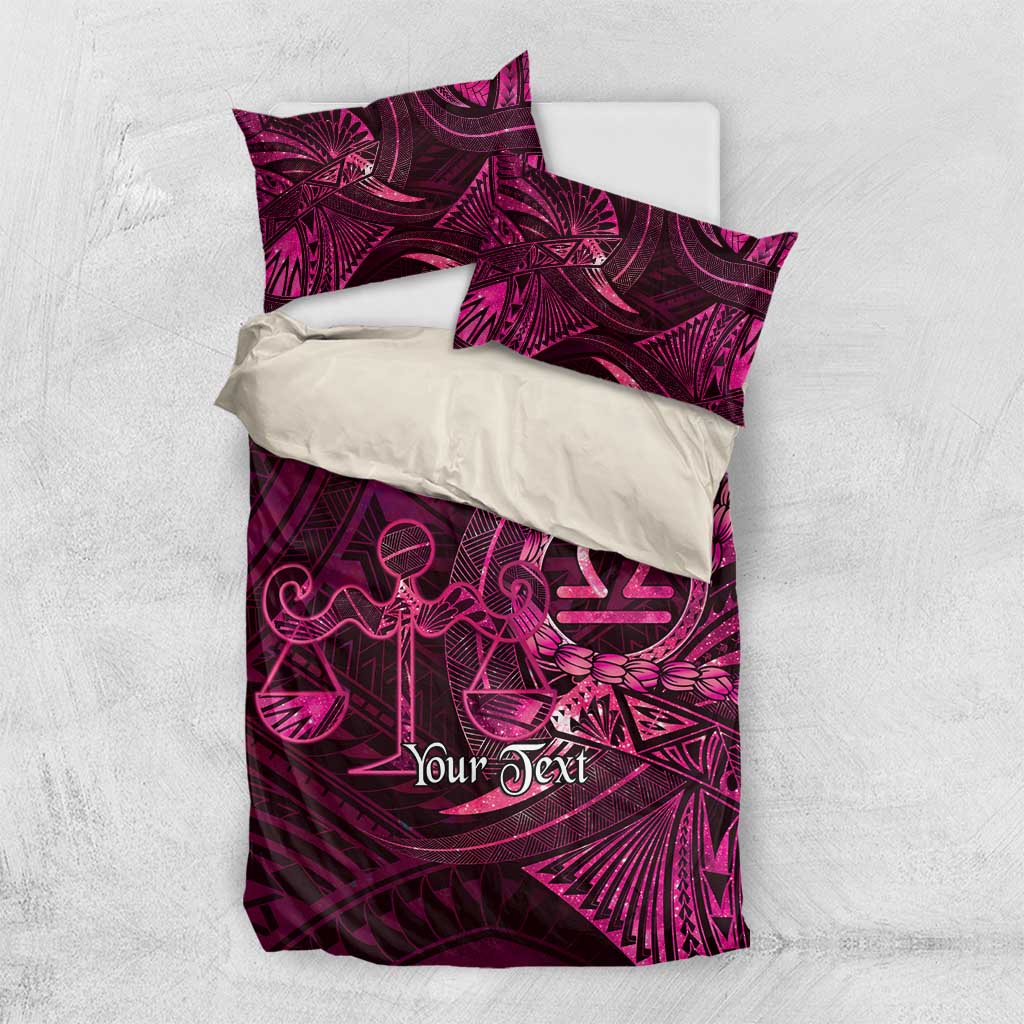 Personalised Polynesia Zodiac Libra Bedding Set Galaxy Polynesian Pattern Chest Tattoo Style LT14 US Twin 172cm x 218cm Pink - Polynesian Pride