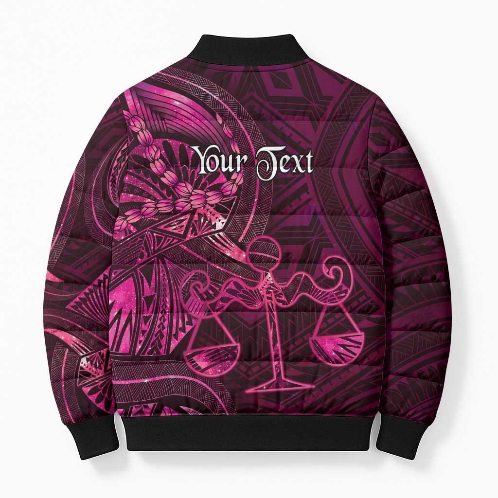 Personalised Polynesia Zodiac Libra Bomber Puffer Jacket Galaxy Polynesian Pattern Chest Tattoo Style LT14 - Polynesian Pride