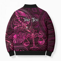 Personalised Polynesia Zodiac Libra Bomber Puffer Jacket Galaxy Polynesian Pattern Chest Tattoo Style LT14 - Polynesian Pride