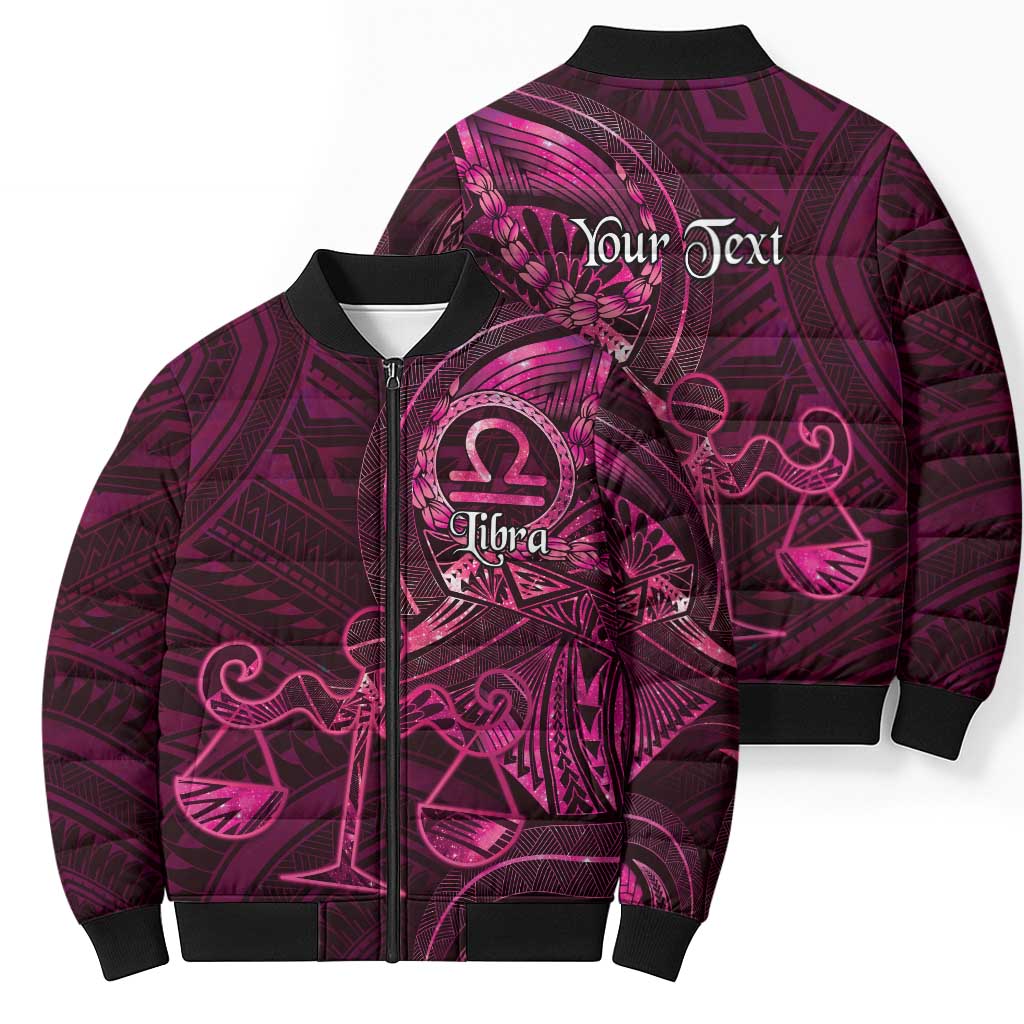 Personalised Polynesia Zodiac Libra Bomber Puffer Jacket Galaxy Polynesian Pattern Chest Tattoo Style LT14 - Polynesian Pride