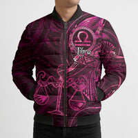 Personalised Polynesia Zodiac Libra Bomber Puffer Jacket Galaxy Polynesian Pattern Chest Tattoo Style LT14 - Polynesian Pride