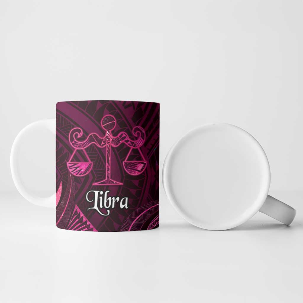 Personalised Polynesia Zodiac Libra Ceramic Mug Galaxy Polynesian Pattern Chest Tattoo Style LT14 - Polynesian Pride