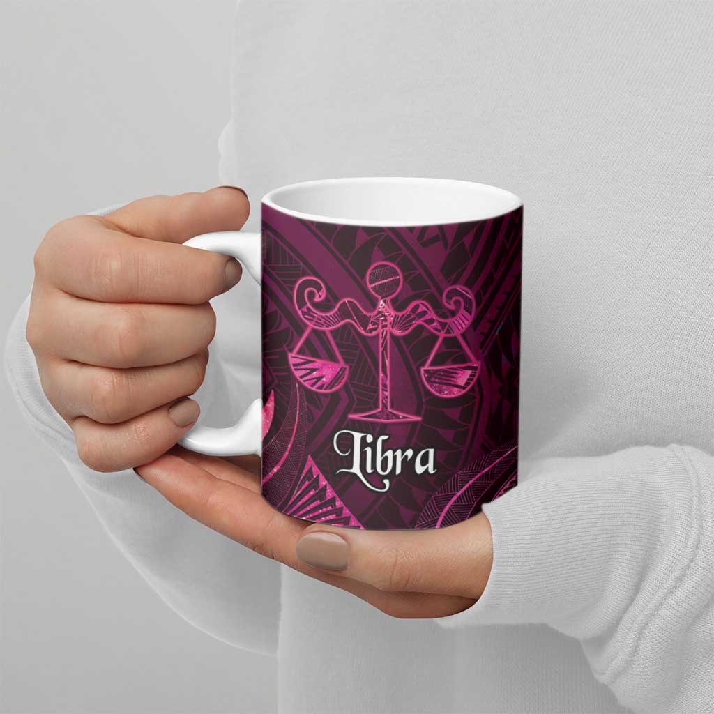 Personalised Polynesia Zodiac Libra Ceramic Mug Galaxy Polynesian Pattern Chest Tattoo Style LT14 - Polynesian Pride