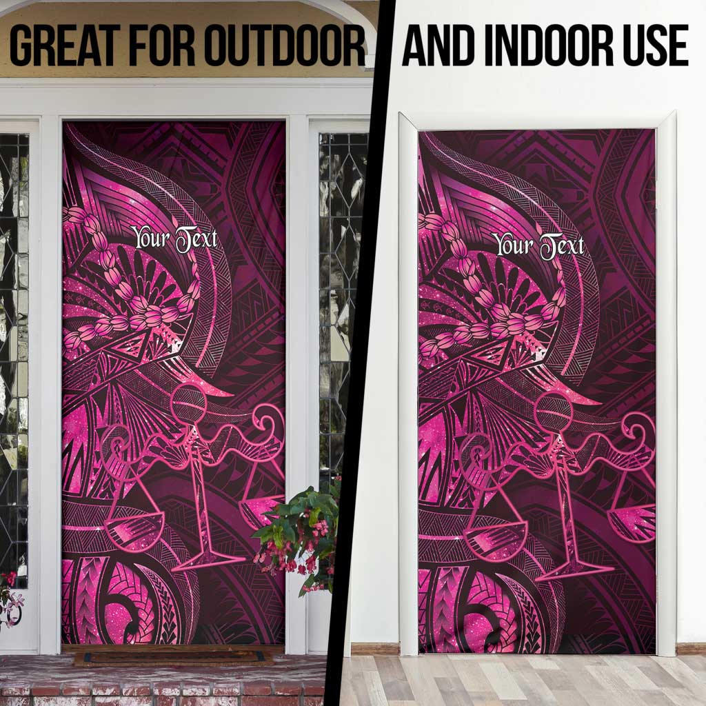 Personalised Polynesia Zodiac Libra Door Cover Galaxy Polynesian Pattern Chest Tattoo Style LT14 - Polynesian Pride