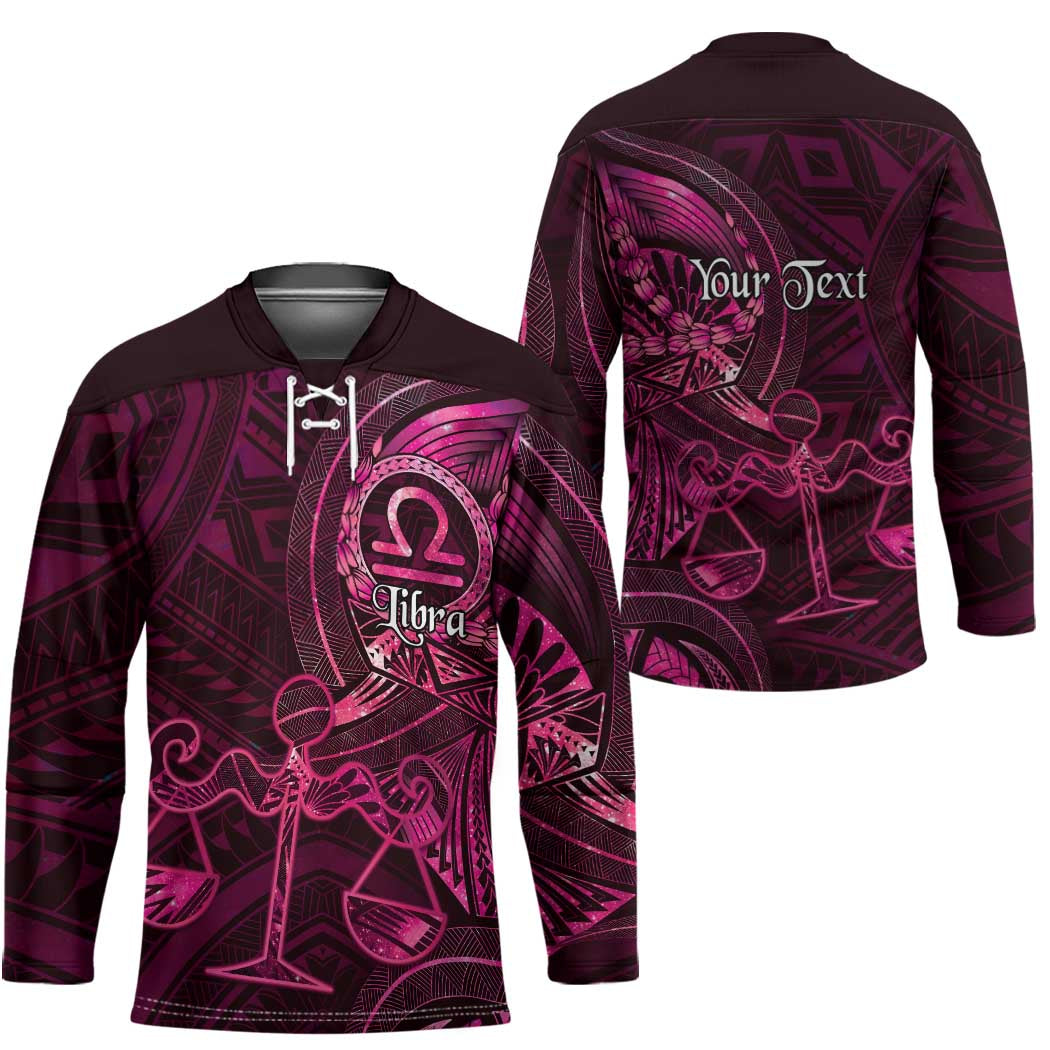 Personalised Polynesia Zodiac Libra Hockey Jersey Galaxy Polynesian Pattern Chest Tattoo Style LT14 - Polynesian Pride
