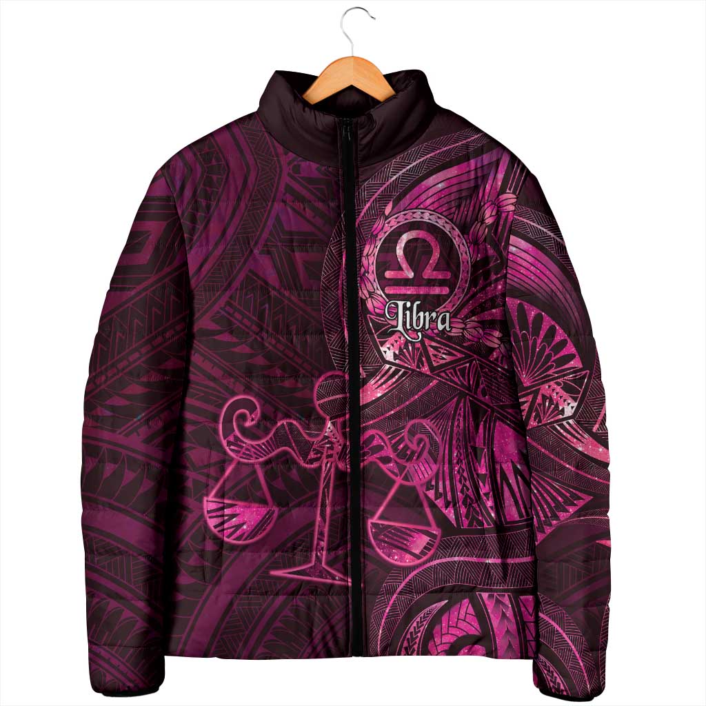 Personalised Polynesia Zodiac Libra Padded Jacket Galaxy Polynesian Pattern Chest Tattoo Style LT14 - Polynesian Pride