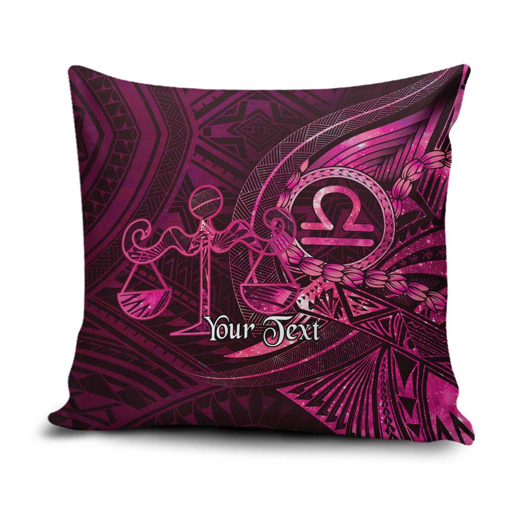 Personalised Polynesia Zodiac Libra Pillow Cover Galaxy Polynesian Pattern Chest Tattoo Style LT14 Pink - Polynesian Pride