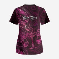 Personalised Polynesia Zodiac Libra Scrub Top Galaxy Polynesian Pattern Chest Tattoo Style LT14 - Polynesian Pride