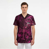 Personalised Polynesia Zodiac Libra Scrub Top Galaxy Polynesian Pattern Chest Tattoo Style LT14 - Polynesian Pride