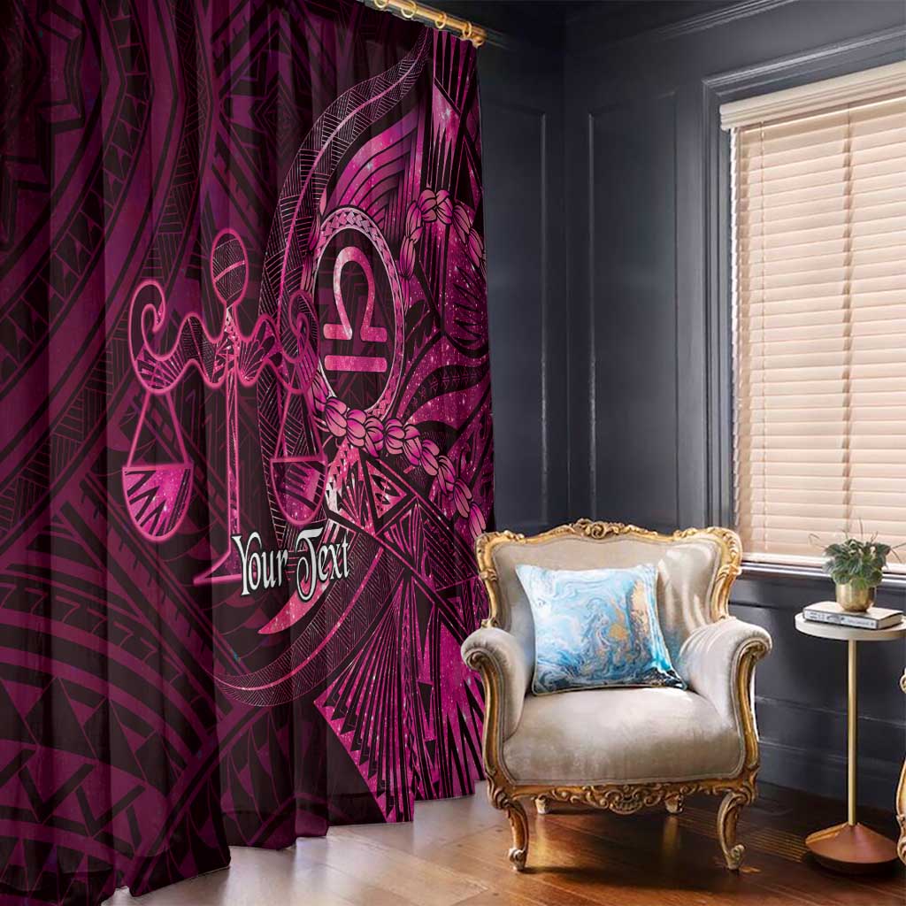 Personalised Polynesia Zodiac Libra Window Curtain Galaxy Polynesian Pattern Chest Tattoo Style LT14 - Polynesian Pride