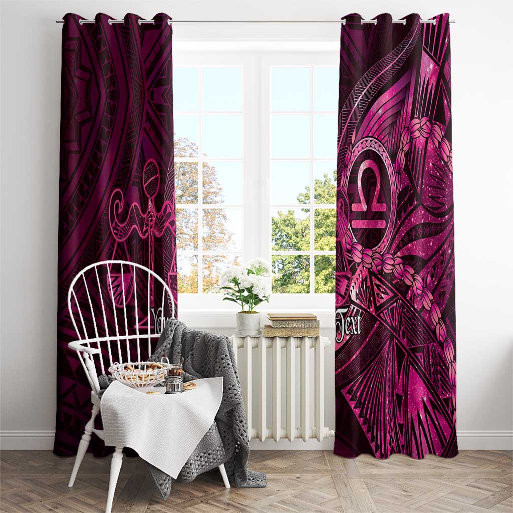 Personalised Polynesia Zodiac Libra Window Curtain Galaxy Polynesian Pattern Chest Tattoo Style LT14 - Polynesian Pride