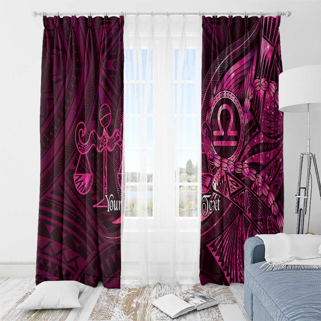 Personalised Polynesia Zodiac Libra Window Curtain Galaxy Polynesian Pattern Chest Tattoo Style LT14 - Polynesian Pride