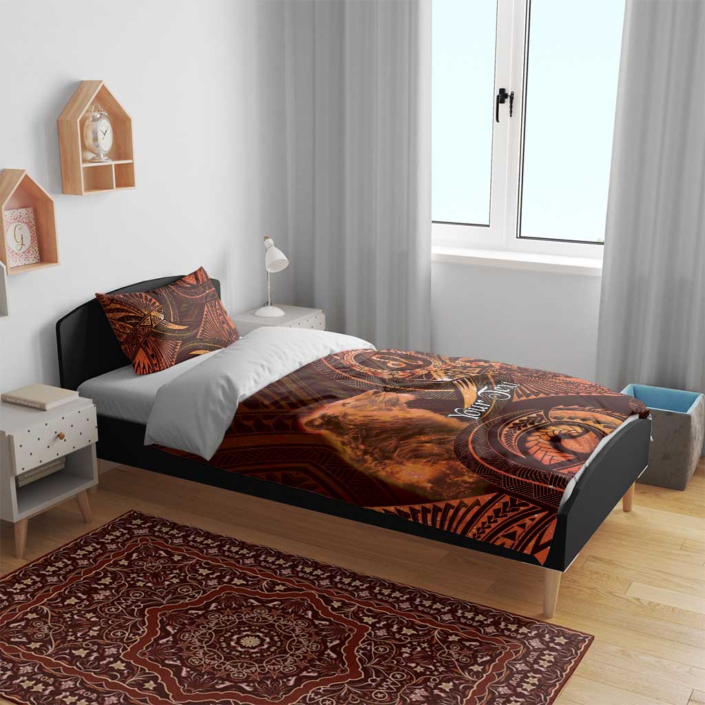 Personalised Polynesia Zodiac Leo Bedding Set Galaxy Polynesian Pattern Chest Tattoo Style LT14 - Polynesian Pride