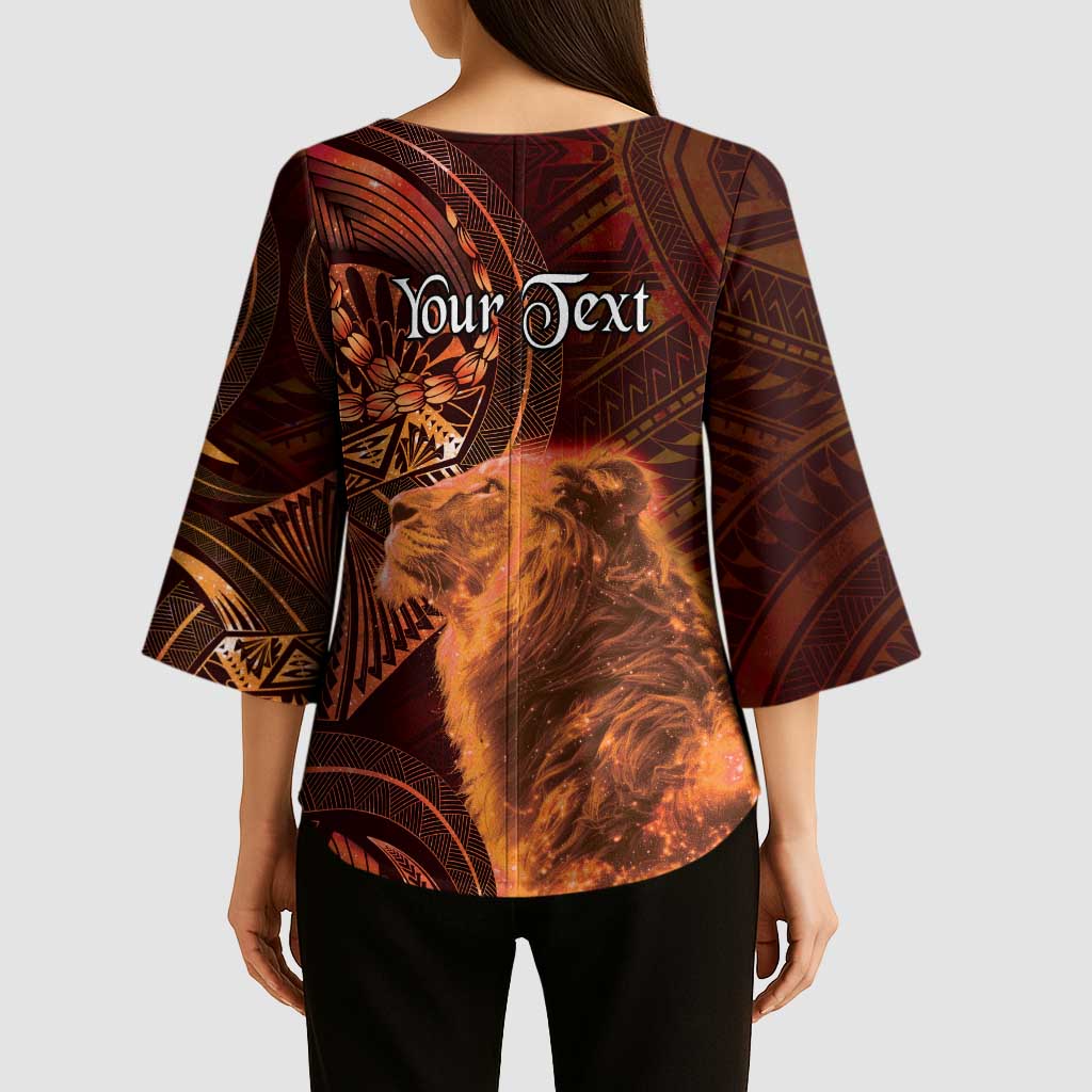 Personalised Polynesia Zodiac Leo Kimono Sleeve Blouse Galaxy Polynesian Pattern Chest Tattoo Style LT14 - Polynesian Pride