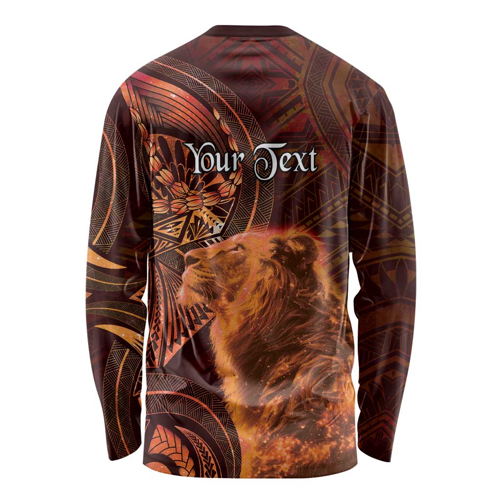 Personalised Polynesia Zodiac Leo Long Sleeve Shirt Galaxy Polynesian Pattern Chest Tattoo Style LT14 - Polynesian Pride