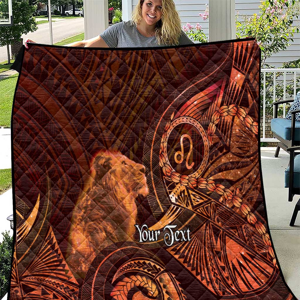 Personalised Polynesia Zodiac Leo Quilt Galaxy Polynesian Pattern Chest Tattoo Style LT14 Orange - Polynesian Pride
