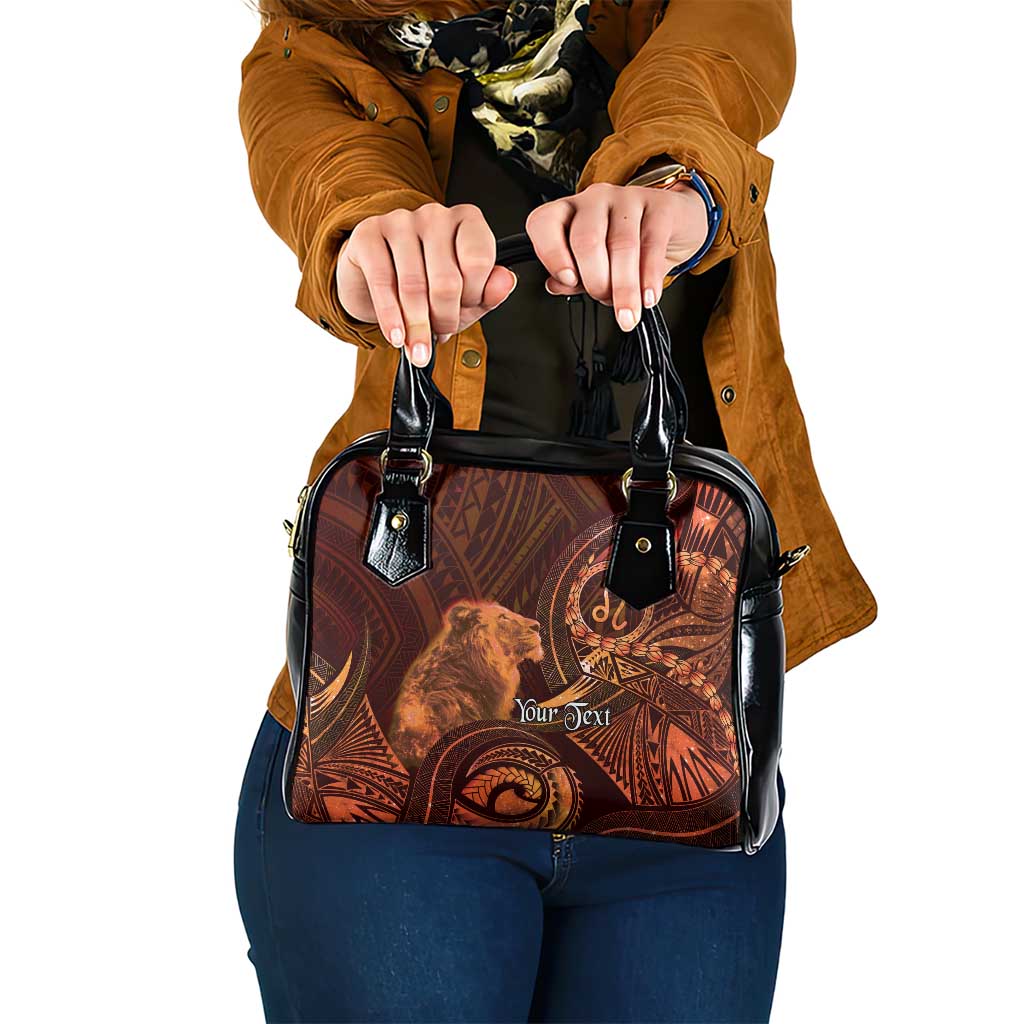 Personalised Polynesia Zodiac Leo Shoulder Handbag Galaxy Polynesian Pattern Chest Tattoo Style LT14 One Size Orange - Polynesian Pride