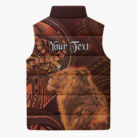 Personalised Polynesia Zodiac Leo Sleeveless Puffer Jacket Galaxy Polynesian Pattern Chest Tattoo Style LT14 - Polynesian Pride