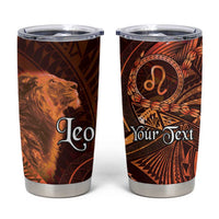 Personalised Polynesia Zodiac Leo Tumbler Cup Galaxy Polynesian Pattern Chest Tattoo Style LT14 Orange - Polynesian Pride