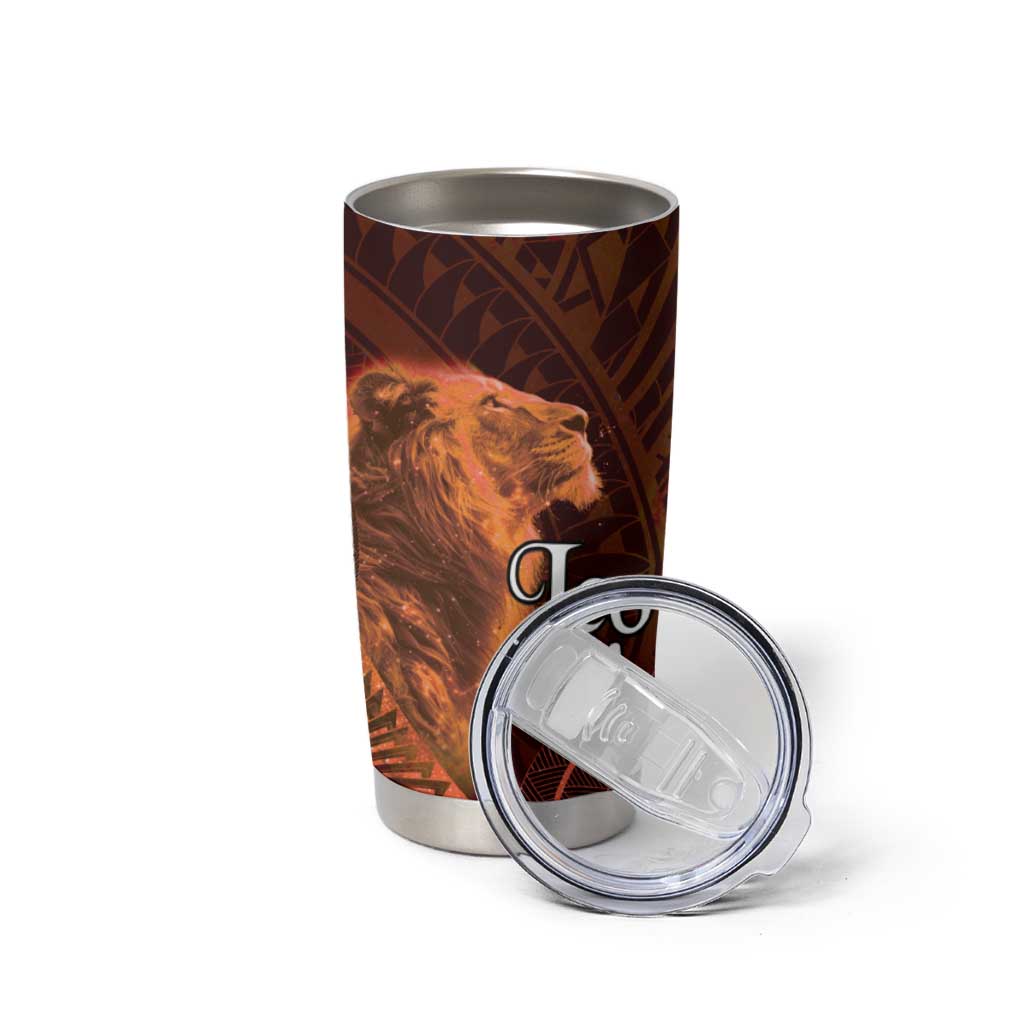 Personalised Polynesia Zodiac Leo Tumbler Cup Galaxy Polynesian Pattern Chest Tattoo Style LT14 - Polynesian Pride