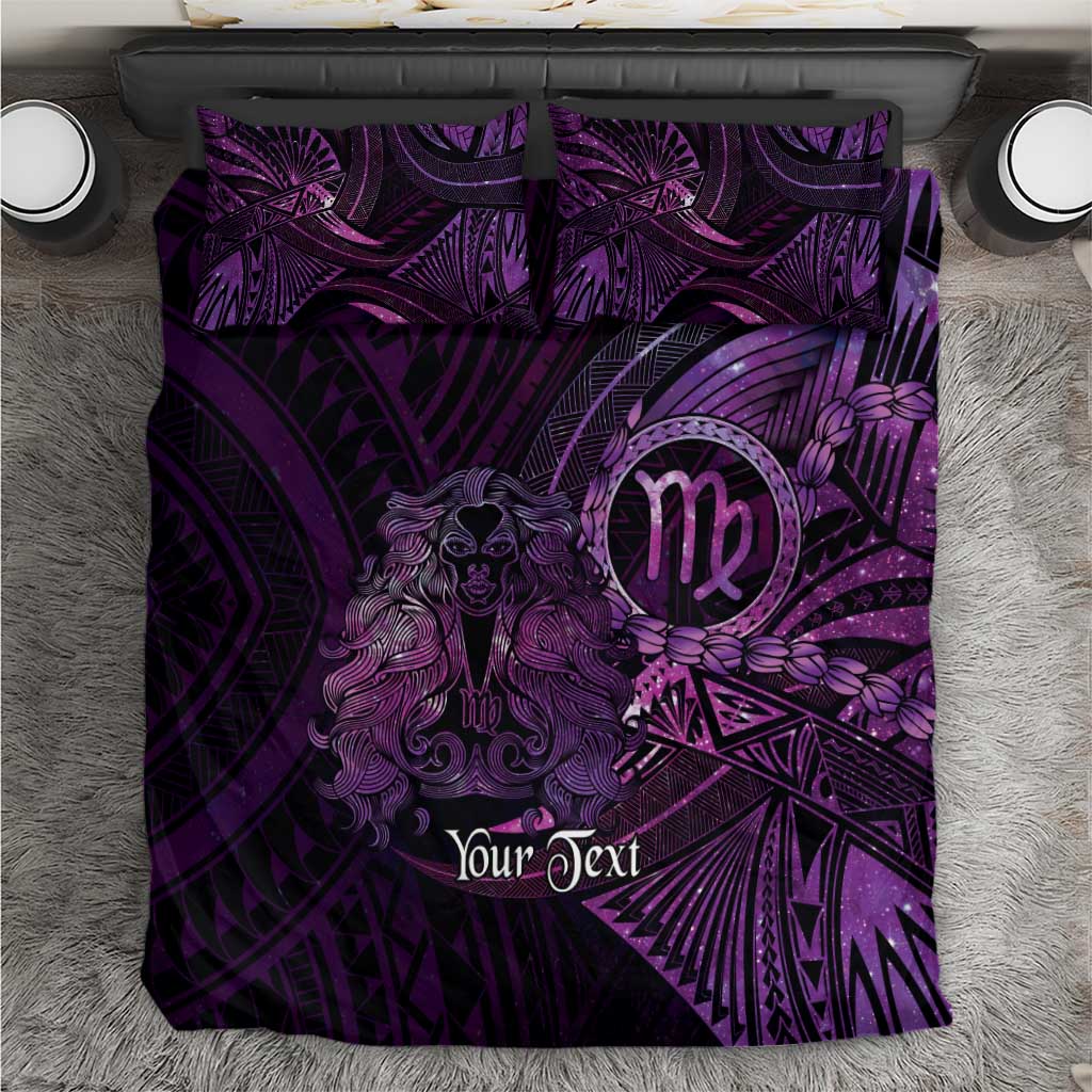 Personalised Polynesia Zodiac Virgo Bedding Set Galaxy Polynesian Pattern Chest Tattoo Style LT14 Purple - Polynesian Pride