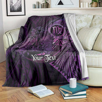 Personalised Polynesia Zodiac Virgo Blanket Galaxy Polynesian Pattern Chest Tattoo Style LT14 Purple - Polynesian Pride