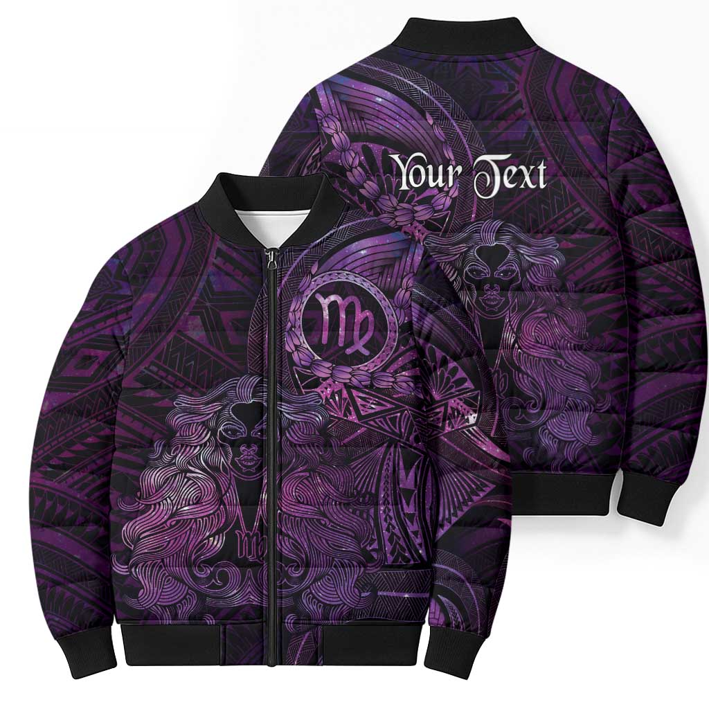 Personalised Polynesia Zodiac Virgo Bomber Puffer Jacket Galaxy Polynesian Pattern Chest Tattoo Style LT14 - Polynesian Pride