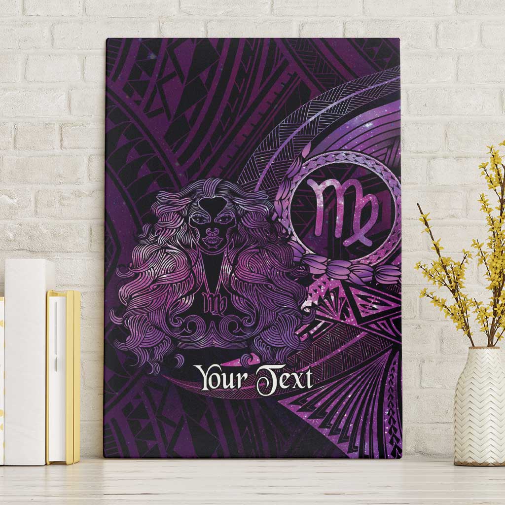 Personalised Polynesia Zodiac Virgo Canvas Wall Art Galaxy Polynesian Pattern Chest Tattoo Style LT14 Without Frame Purple - Polynesian Pride