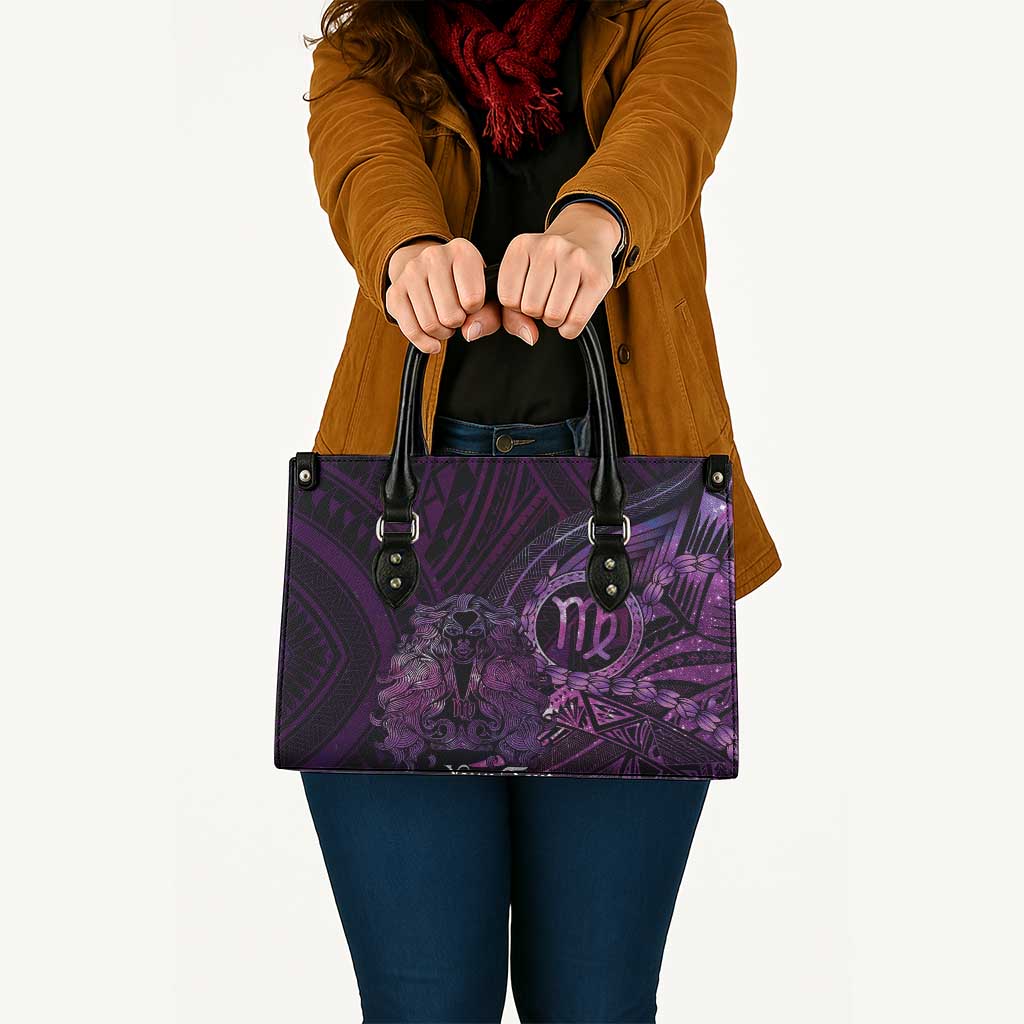 Personalised Polynesia Zodiac Virgo Leather Bag Galaxy Polynesian Pattern Chest Tattoo Style LT14 - Polynesian Pride