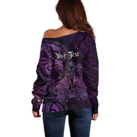 Personalised Polynesia Zodiac Virgo Off Shoulder Sweater Galaxy Polynesian Pattern Chest Tattoo Style LT14 - Polynesian Pride