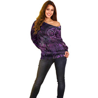 Personalised Polynesia Zodiac Virgo Off Shoulder Sweater Galaxy Polynesian Pattern Chest Tattoo Style LT14 - Polynesian Pride