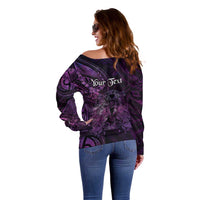 Personalised Polynesia Zodiac Virgo Off Shoulder Sweater Galaxy Polynesian Pattern Chest Tattoo Style LT14 - Polynesian Pride