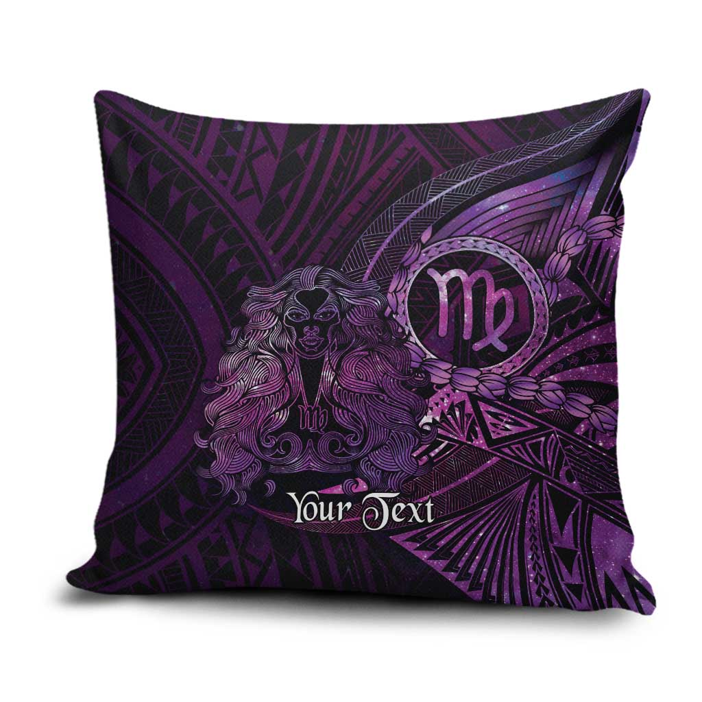 Personalised Polynesia Zodiac Virgo Pillow Cover Galaxy Polynesian Pattern Chest Tattoo Style LT14 Purple - Polynesian Pride