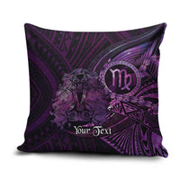 Personalised Polynesia Zodiac Virgo Pillow Cover Galaxy Polynesian Pattern Chest Tattoo Style LT14 Purple - Polynesian Pride