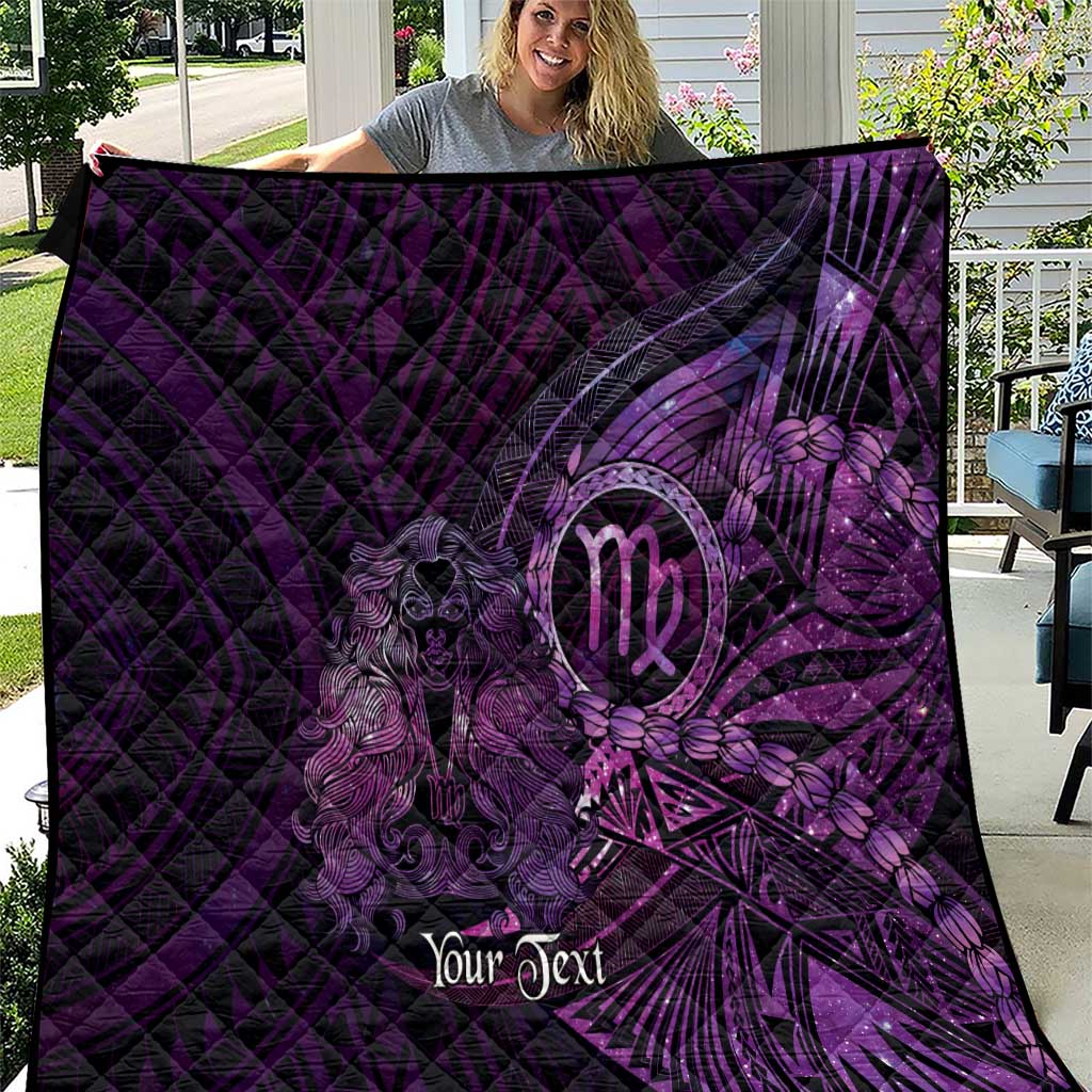Personalised Polynesia Zodiac Virgo Quilt Galaxy Polynesian Pattern Chest Tattoo Style LT14 Purple - Polynesian Pride