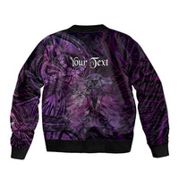 Personalised Polynesia Zodiac Virgo Sleeve Zip Bomber Jacket Galaxy Polynesian Pattern Chest Tattoo Style LT14 - Polynesian Pride
