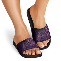 Personalised Polynesia Zodiac Virgo Slide Sandals Galaxy Polynesian Pattern Chest Tattoo Style LT14 - Polynesian Pride