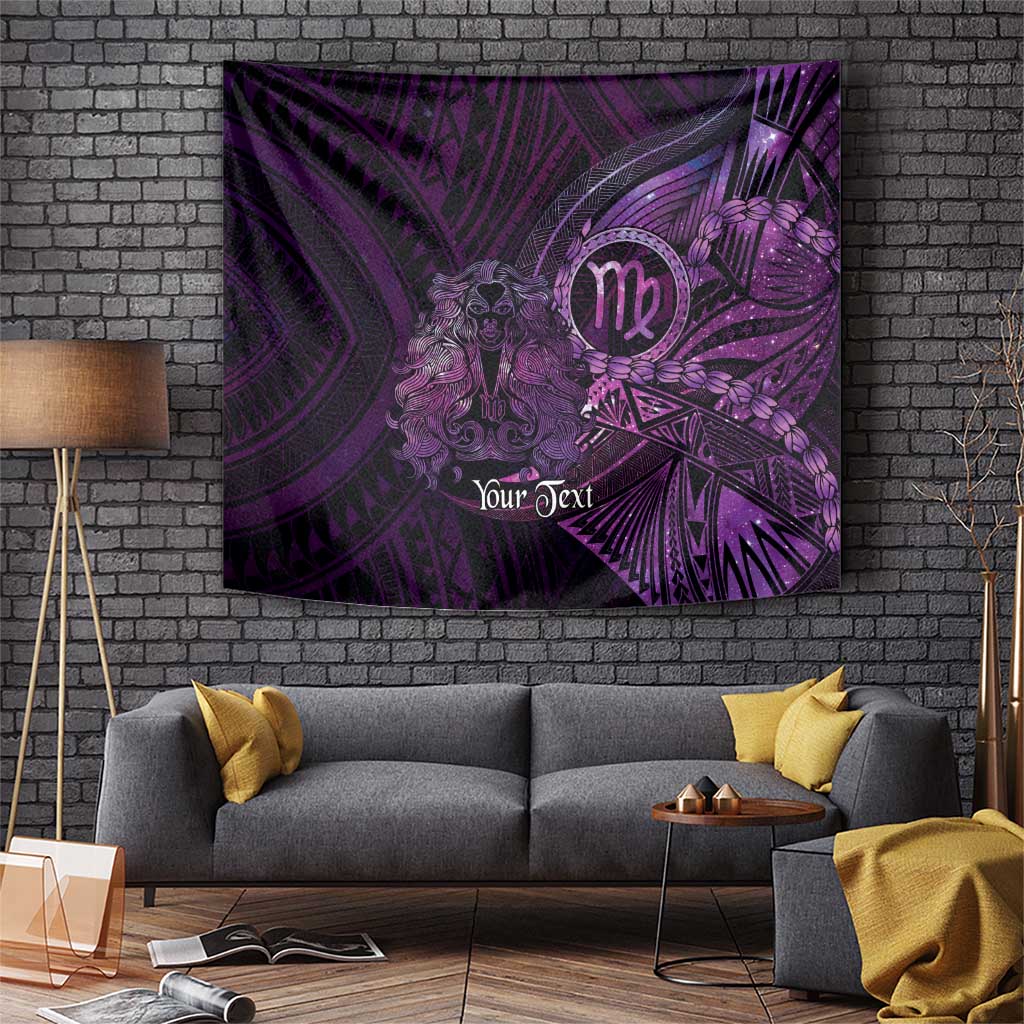 Personalised Polynesia Zodiac Virgo Tapestry Galaxy Polynesian Pattern Chest Tattoo Style LT14 Purple - Polynesian Pride