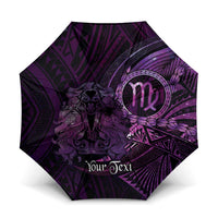 Personalised Polynesia Zodiac Virgo Umbrella Galaxy Polynesian Pattern Chest Tattoo Style LT14 One Size Folded 11.42 inch Opened Diameter 37.4 inch Purple - Polynesian Pride